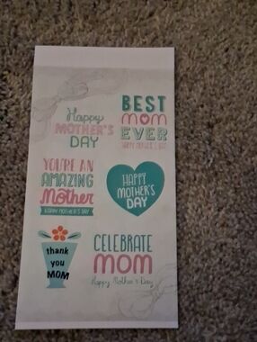 Mother's Day Sticker Sheet - Pink & Teal Designs